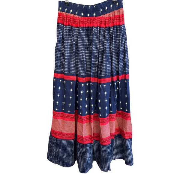 Vintage Stonebridge Patchwork Prairie Tiered Maxi Skirt Folk Western Cottagecore - Picture 3 of 6